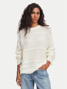 HUGO Sweter Slookia 50564321 Kremowy Oversize