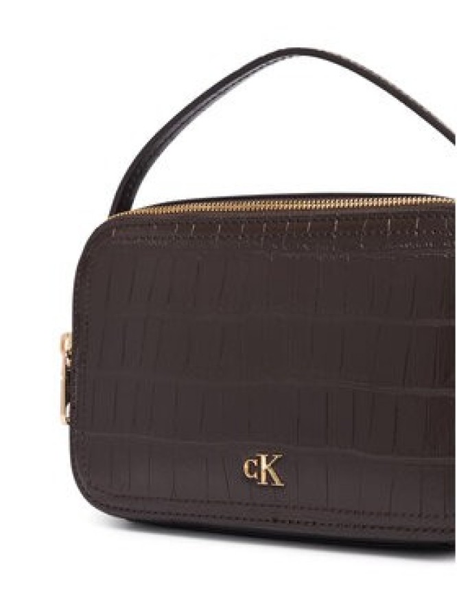 Calvin Klein Torebka Ck Croc Camera Bag LV04F3905G Brązowy ciemny