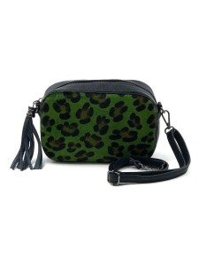 Marlon Skórzana torebka "Paris" w kolorze czarno-zielonym - 20 x 14 x 7 cm rozmiar: onesize