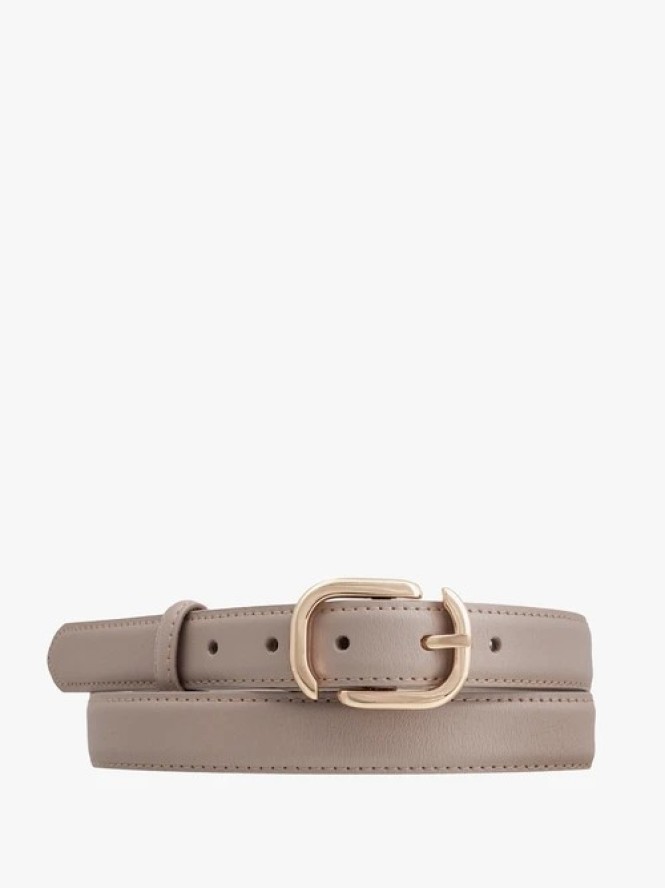 Beżowy pasek ze skóry licowej