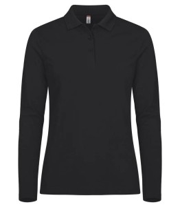 clique Manhattan L/S Women Polo Długi Rękaw – Czarny – Black