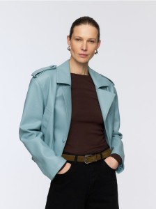 Zamszowy pasek z klamrą - ciemnozielony