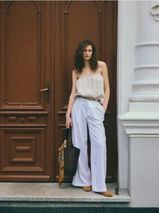 Zamszowy pasek - brązowy