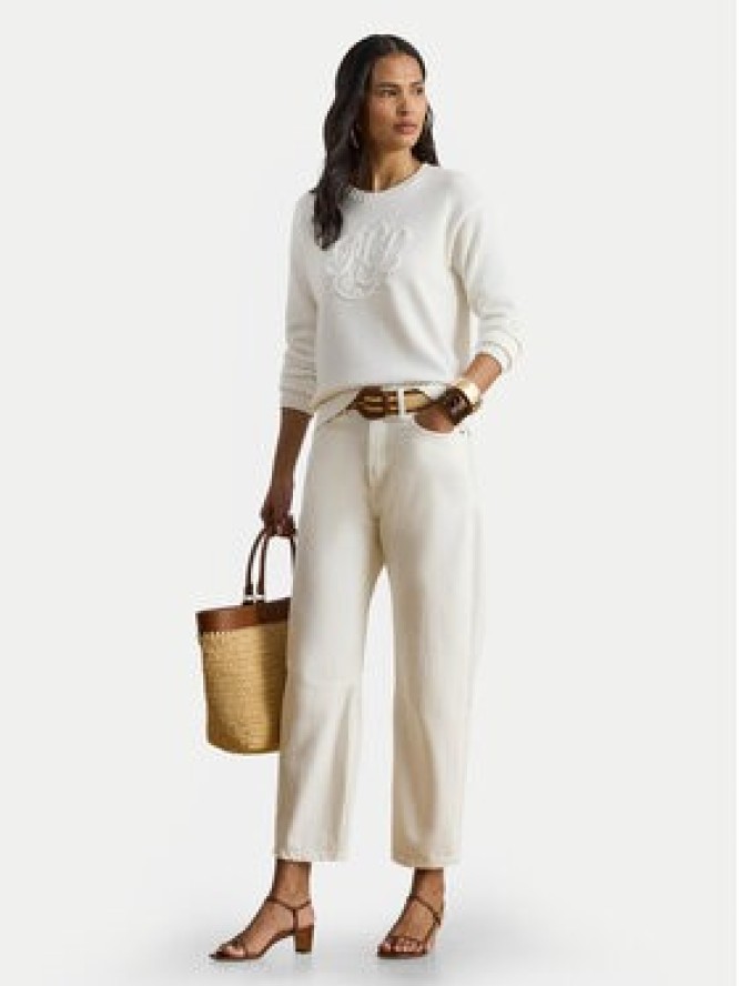 LAUREN RALPH LAUREN Sweter 200P08805001 Biały Relaxed Fit