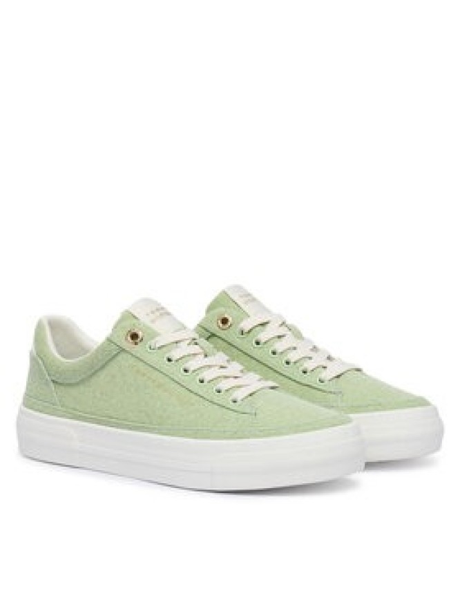 Tommy Hilfiger Sneakersy Washed Canvas Platform Trainers FW0FW09172 Zielony
