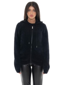 Damski sweter z kapturem i suwakiem z logo Leone 1947 Glam Winter