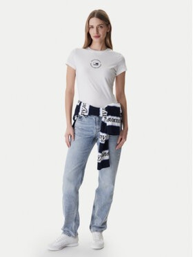 Tommy Jeans T-Shirt DW0DW22273 Biały Slim Fit