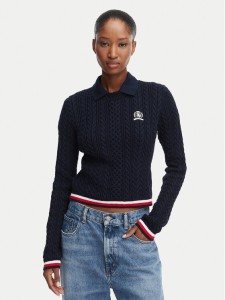 Tommy Jeans Sweter DW0DW22933 Granatowy Regular Fit