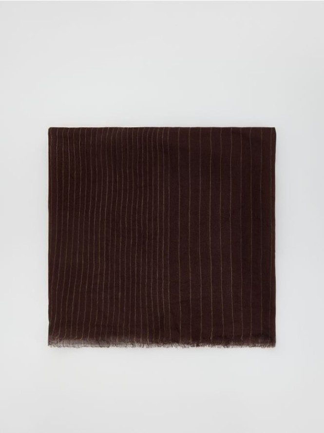 Lniany szalik - ciemnobrązowy