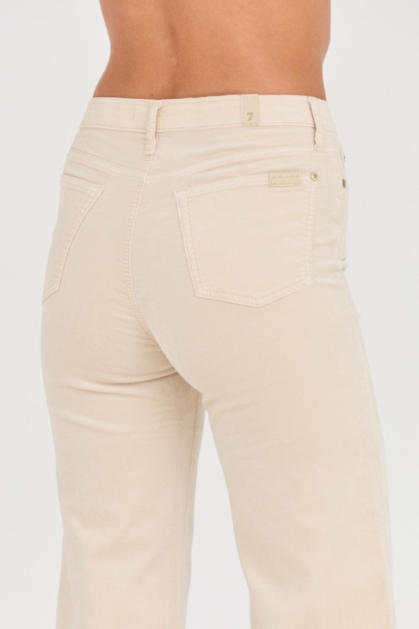 7 FOR ALL MANKIND Beżowe damskie spodnie Modern Dojo Velvet, Rozmiar 28