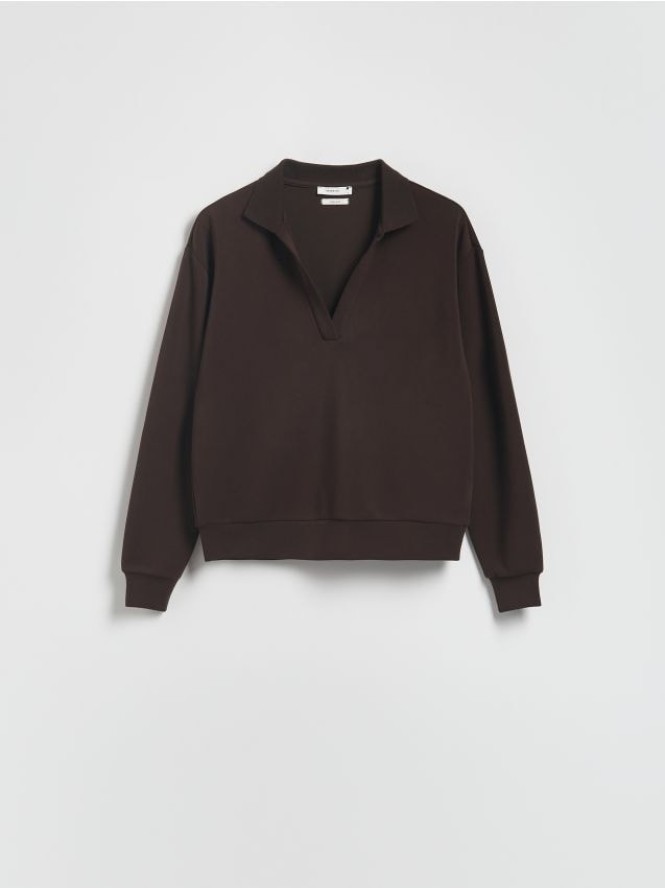 Bluza z modalem - ciemnobrązowy