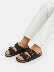 Birkenstock Klapki Arizona Shearling 1020528 Brązowy