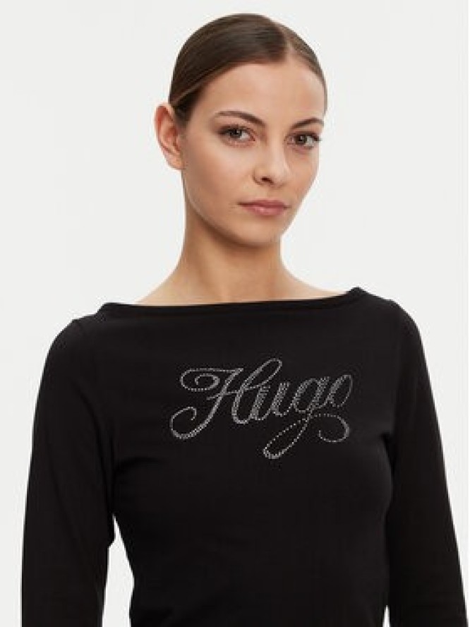 HUGO Bluzka 50537227 Czarny Slim Fit