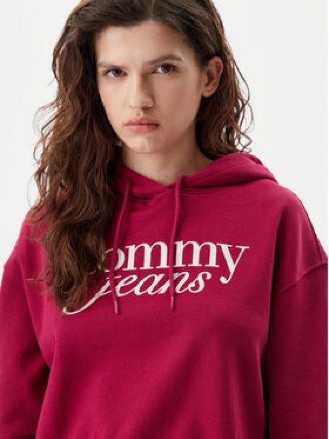 Tommy Jeans Bluza Script DW0DW20306 Różowy Relaxed Fit