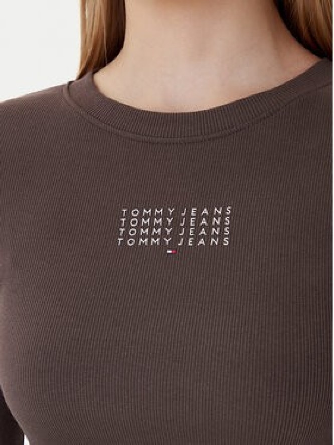Tommy Jeans Sukienka codzienna Linear DW0DW21902 Brązowy Slim Fit