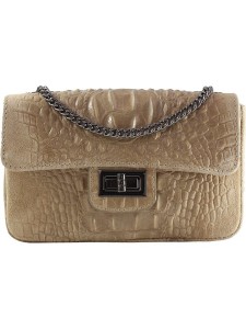 ORE10 Skórzana torebka w kolorze szarobrązowym - 20 x 11 x 6,5 cm rozmiar: onesize