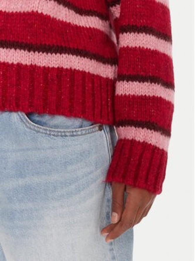 Tommy Jeans Sweter Badge DW0DW21679 Czerwony Relaxed Fit
