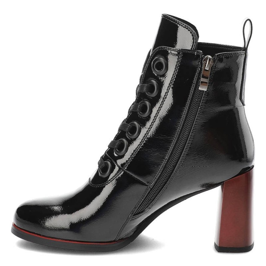 Czarne Botki S.Barski Damskie Buty Na Obcasie