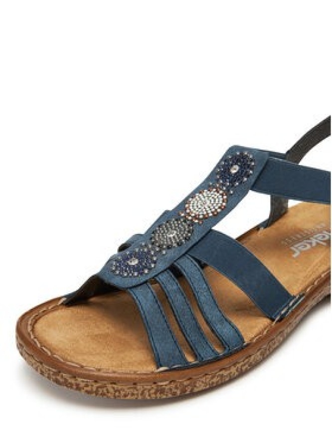 Rieker Sandały 628G9-16 Granatowy