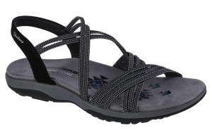 Sandały SKECHERS REGGAE SLIM - TURN IT UP Czarny