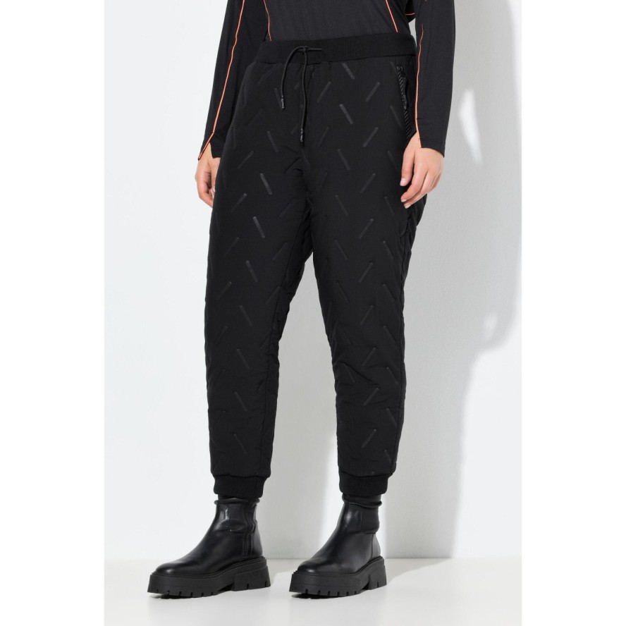 Damskie Funkcyjne spodnie dresowe kieszenie na zamek rąbek prążkowany stretch