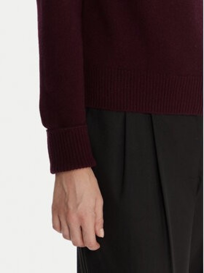 KAOS Sweter RI1KT022 Bordowy Regular Fit