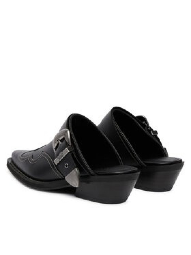 Tommy Jeans Klapki Archive Cowboy Mule Leather EN0EN03063 Czarny