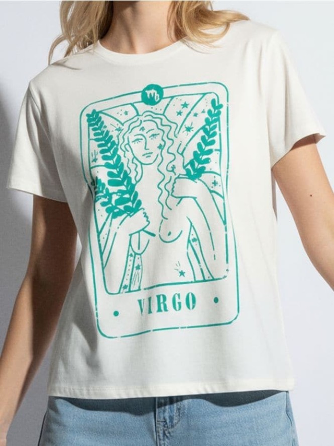 Bawełniana koszulka z nadrukiem - biały