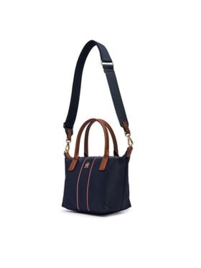 Tommy Hilfiger Torebka Popette Mini Tote Corp AW0AW17707 Granatowy