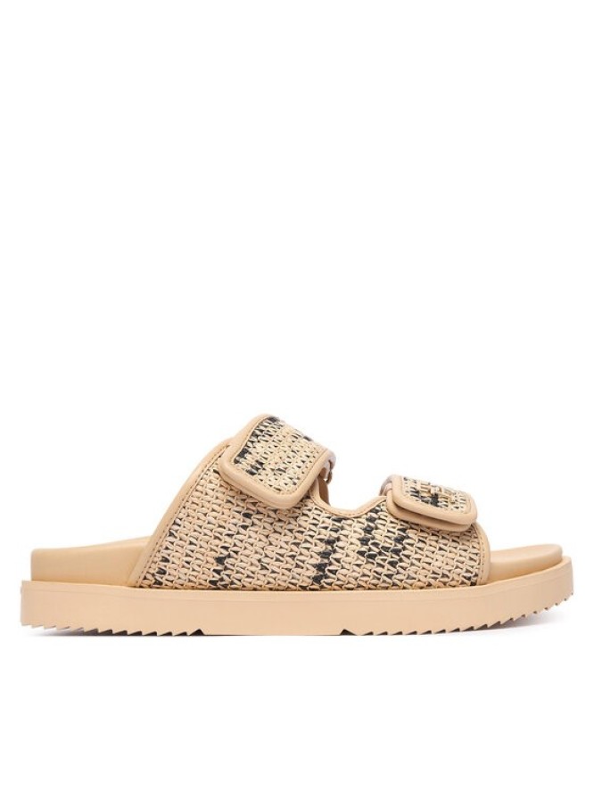 Tommy Hilfiger Klapki Double Strap Raffia FW0FW09122 Beżowy