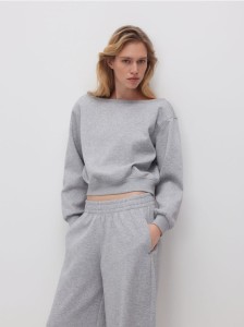 Bluza z odkrytymi ramionami - jasnoszary