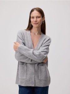 Rozpinany kardigan - jasnoszary