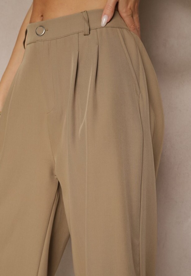 Brązowe Eleganckie Spodnie Typu Culottes Silunea