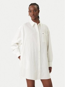 Tommy Jeans Sukienka koszulowa DW0DW22344 Biały Relaxed Fit