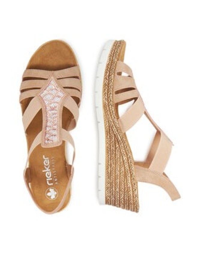 Rieker Sandały 61913-31 Różowy