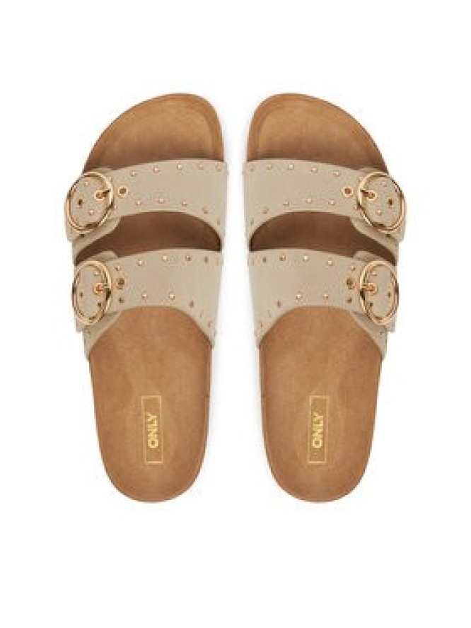 ONLY Shoes Klapki Onlmaxi-15 Pu Studs Buckle 15341190 Écru