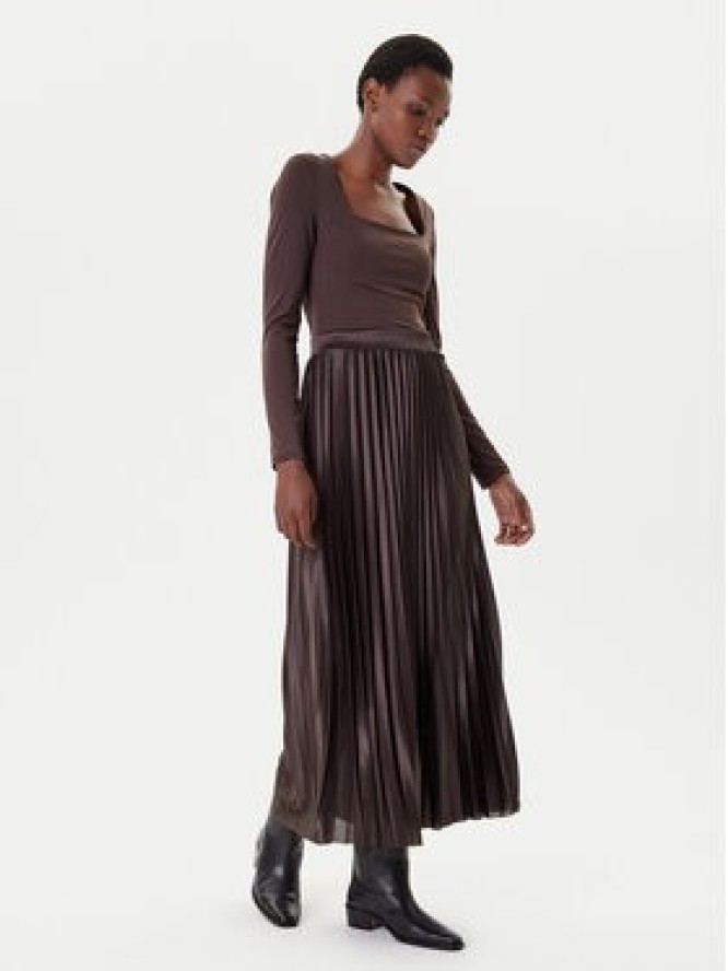 ONLY Spódnica plisowana Kolter 15356154 Brązowy Regular Fit