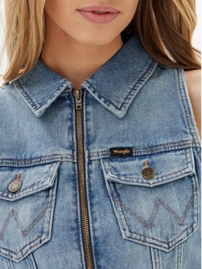 Wrangler Kamizelka 112362590 Niebieski Slim Fit