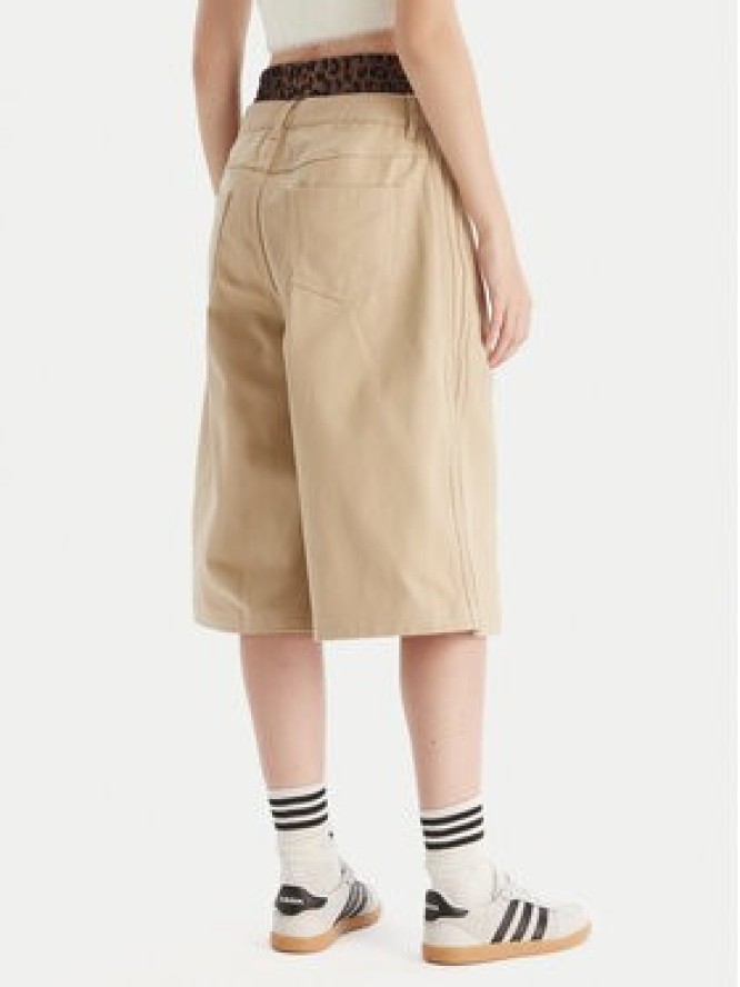 adidas Szorty jeansowe Firebird Utility JX8762 Beżowy Regular Fit