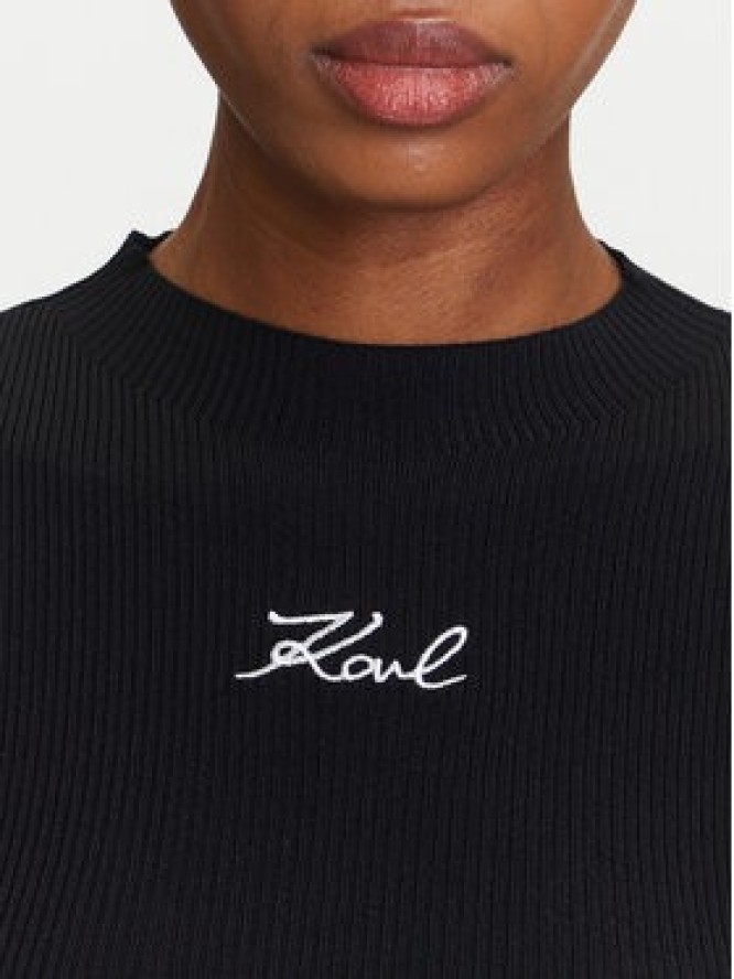KARL LAGERFELD Sweter A3W18025 Czarny Slim Fit