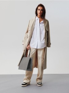 Spodnie cargo - kremowy