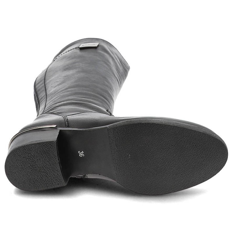 Czarne Kozaki Carinii Ocieplane Buty Damskie