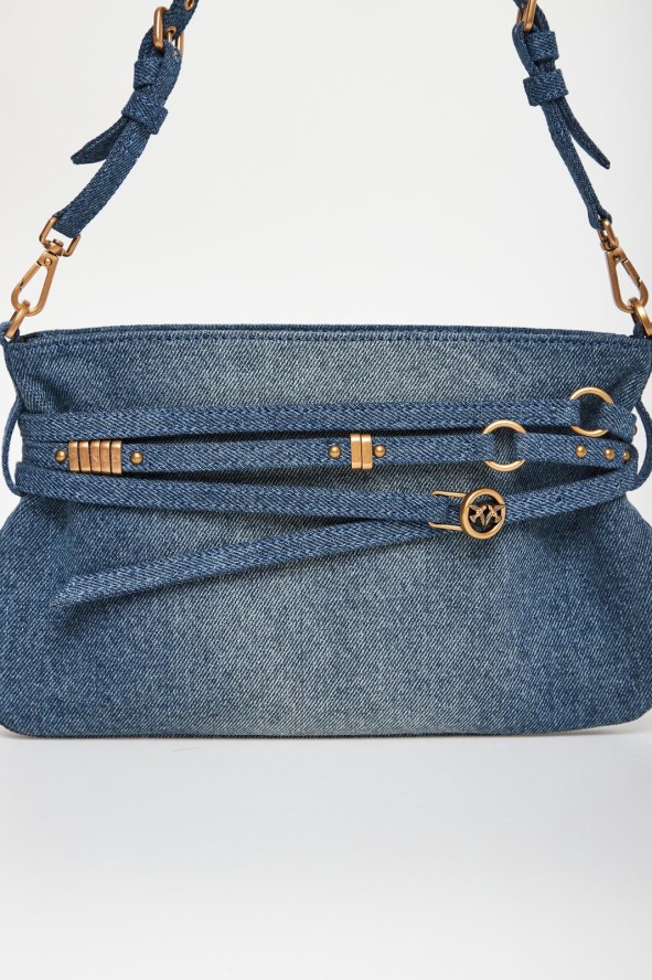 Torebka jeansowa Belt Bag PINKO