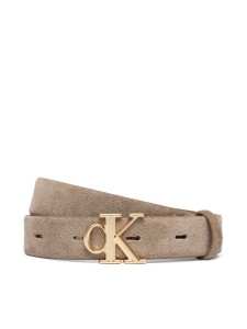Calvin Klein Pasek Damski Ck Buckle 25 Mm Fixed Belt Suede LV04F7079G Beżowy