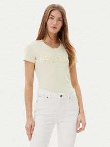 Guess T-Shirt W5GI17 J1314 Żółty Slim Fit