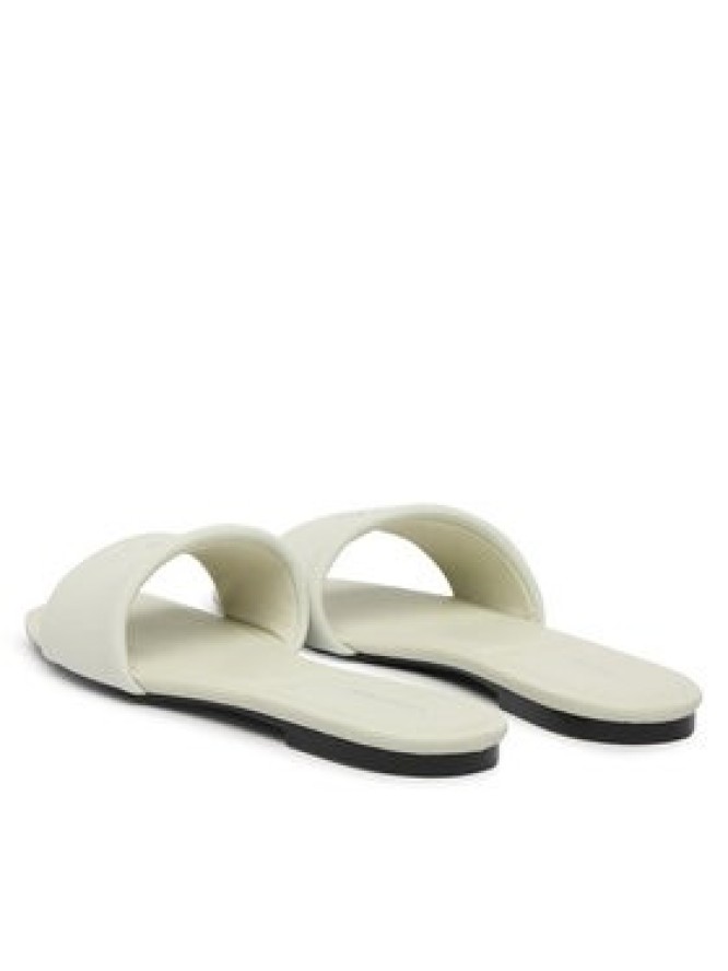 Calvin Klein Klapki Square Flat Sndl Canvas Hw HW0HW03129 Biały