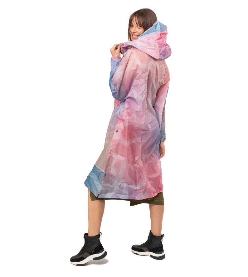 Różowy Składany Damski Płaszcz Przeciwdeszczowy Anekke