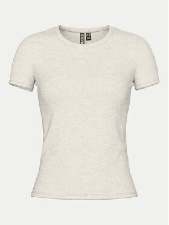 Pieces T-Shirt May 17154483 Szary Slim Fit