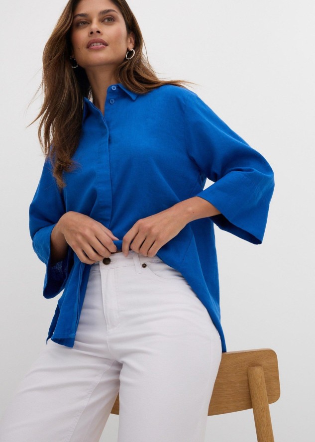 Jeansy ze stretchem wide leg, mid waist