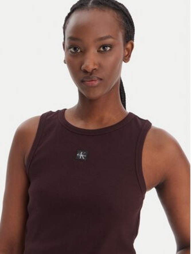 Calvin Klein Jeans Top LV047C201G Brązowy Slim Fit